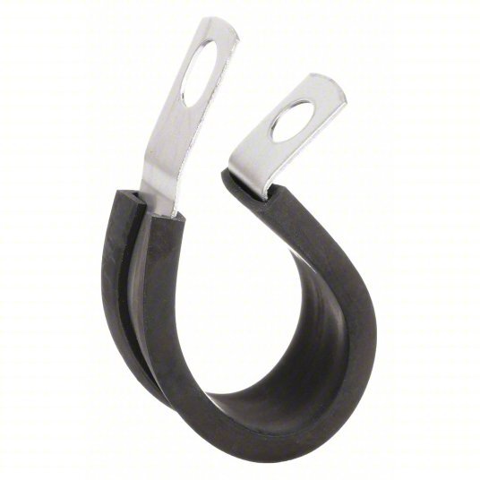 AC.3177T41 1/8" 321 STAINLESS SNUG-FIT VIBRATION-DAMPING LOOP CLAMP (RUBBER CUSHION)