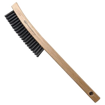 BR.4763.12 SCRATCH BRUSH, WIRE, 14" HARDWOOD, 4 ROWS, TEMPERED STEEL