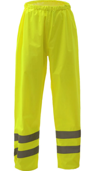 C.6801L 6801 CLASS E WATERPROOF RAIN PANTS, HIGH VISIBILITY LIME LARGE