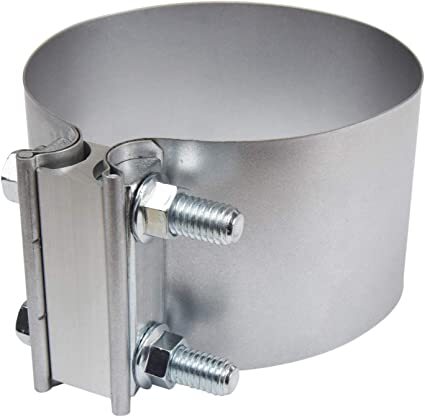 CLAMP.BC845500 5" BUTT JOINT EXHAUST CLAMP ALUMINIZED STEEL ( .7MM BD THK, 76MM BW)