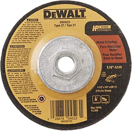 DEWALT.DW4523 4-1/2 X 1/4 X 5/8-11 DEWALT HIGH PERFORMANCE METAL GRINDING WHEEL