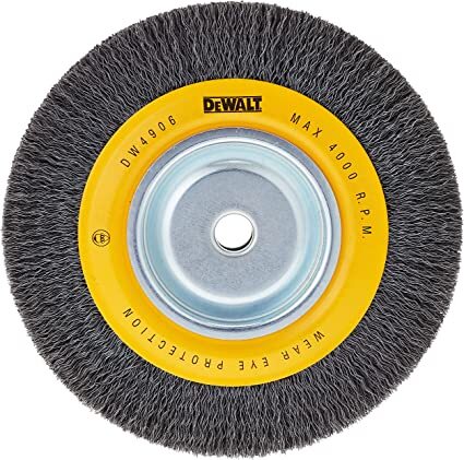 DEWALT.DW4906 DEWALT WIRE WHEEL FOR BENCH GRINDER, CRIMPED WIRE, 8-INCH