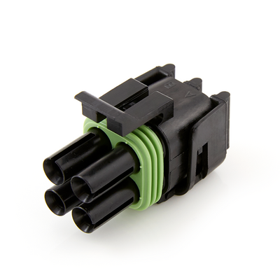 EL.12015798 4 WAY BLACK WEATHER PACK TOWER SEALED FEMALE CONNECTOR ASSEMBLY, MAX CURRENT 20 AMPS