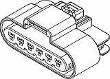EL.13521467 6-WAY BLACK GT 280 SEALED FEMALE CONNECTOR ASSEMBLY, MAX CURRENT 25 AMPS
