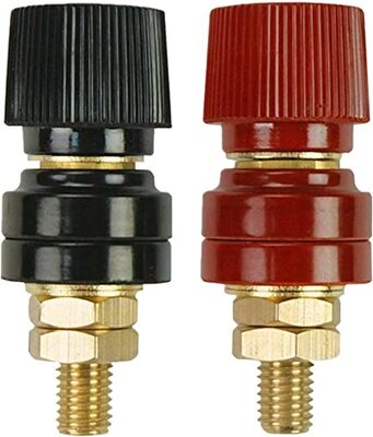 EL.505N.RED BATTERY NUTS, CLOSED CAP, , 3/8"-16, RED