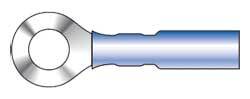 EL.KSB.31.14 CRIMP-SOLDER SHRINK TERMINAL - ADHESIVE LINED..16-14 GA (BLUE) 1/4" RING