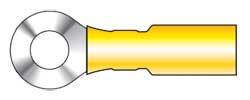 EL.KSC.41.14 CRIMP-SOLDER SHRINK TERMINAL - ADHESIVE LINED..12-10 GA (YELLOW) 1/4" RING