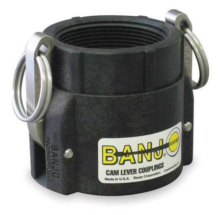 F.050D BANJO 050D POLYPROPYLENE CAM & GROOVE COUPLINGS: FEMALE COUPLER 3/4" X 1/2" INCH FEMALE NPT