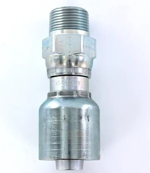 F.11343.12.12 3/4" MPT X 3/4" CRIMP TYPE HOSE END, MALE NPTF PIPE SWIVEL. CRIMP HOSE FITTING