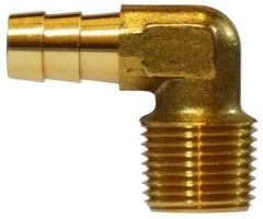 F.32043 1/2 BARB X 3/8 MIP 90 DEG ELBOW BRASS