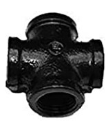 F.466968 1/2" F-NPT 150LB BLACK MALLEABLE IRON PIPE CROSS