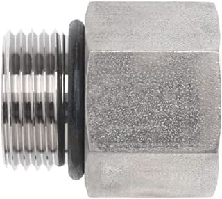 F.6410.06.08.O STRAIGHT REDUCER - 1/2'' (#8) FEMALE ORB X 3/8'' (#6) MALE ORB, STEEL