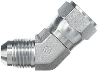 F.6502.4.4 1/4" FNPT X 1/4" MNPT 45DEG ELBOW FEMALE JIC SWIVEL TO MALE JIC HYDRAULIC ADAPTERS