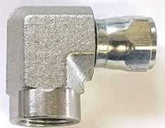 F.6503.4.4 STEEL 90 DEGREE ELBOW TUBE FITTING, 1/4"-18 SAE X 7/16"-20 SAE THREAD, 1/4" FEMALE NPTF X