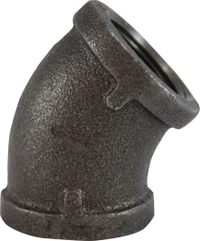 F.65185 1" BLACK 45 ELBOW