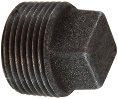 F.65650 1/8" SQUARE HEAD 150# MALLEABLE PLUG BLACK