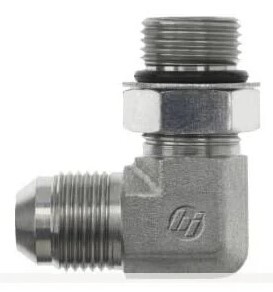 F.6801.12.12 3/4" TUBE MALE JIC X #12 MALE SAE/ORB 90DEG ELBOW - ZINC PLATED STEEL..