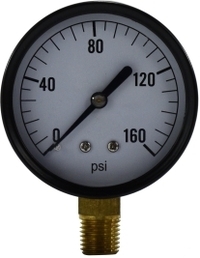 F.80036 STANDARD DRY GAUGE 2-1/2 FACE 1/4 LOWER MOUNT 2 1/2" 0-200PSI 1/4" LM