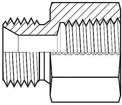 F.9235.22.04 STRAIGHT ADAPTER, MALE 22MM METRIC X FEMALE 0.25 (1/4") NPT, CARBON STEEL