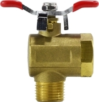 F.947113 1/2 RIGHT ANGLE TEE-HANDLE BRASS BALL VALVE
