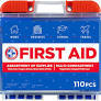 FIRST.AID.10HBC01082 BE SMART GET PREPARED 110 PC FIRST AID KIT: CLEAN, TREAT, PROTECT MINOR CUTS, HOME, OFFICE, CAR, SCH