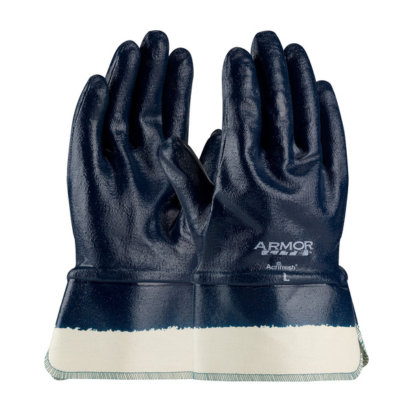 GLV.9786XL MCR SAFETY - SIZE XL (10), 11" LONG, 15 MIL THICK, SUPPORTED, NITRILE CHEMICAL RESISTANT GLOVES, SM