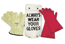 GLV.GK011R.8 SALISBURY LINEMAN GLOVE KIT LEATHER PROTECTORS BAG RED CLASS 0 11'' GK011R SIZE 8