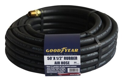 GYH.12191 GOODYEAR BLACK RUBBER AIR
HOSE, 1/2IN. X 50FT., 250 PSI