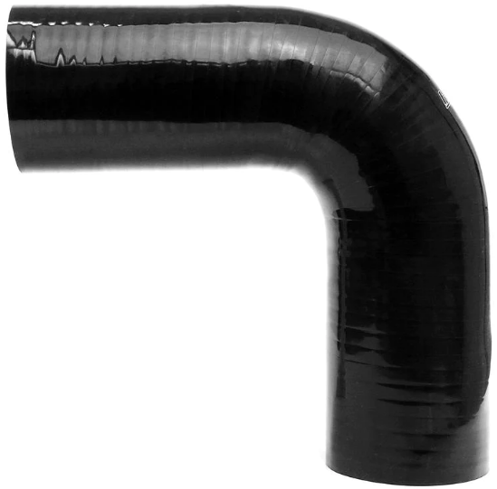 HPS.HTSEC90.100.BLK 1" ID 4" 4-PLY BLACK SILICONE 90 DEGREE ELBOW COUPLER HOSE