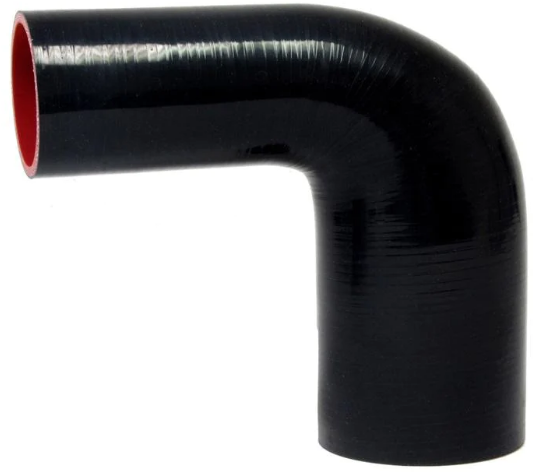 HPS.HTSER90.100.175.BLK 1" - 1-3/4" ID, SILICONE 90 DEGREE ELBOW REDUCER HOSE, HIGH TEMP 4-PLY REINFORCED (25MM - 45MM)