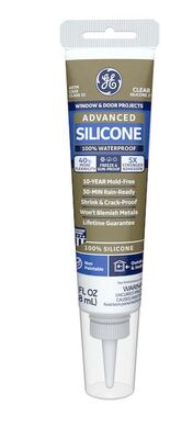 L.17417 GE ADVANCED SILICONE 2 2.8-OZ CLEAR SILICONE CAULK