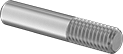 MC.97042A240 18-8 STAINLESS STEEL PARTIALLY THREADED STUD, 1/4"-20 THREAD, 3" LONG