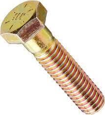 MHHCS1ZY8C130 M8-1.25X130 MM,(PT) DIN 931 / ISO 4014 COARSE HEX CAP SCREWS 10.9 DIN 931 / ISO 4014 COARSE ZINC YEL