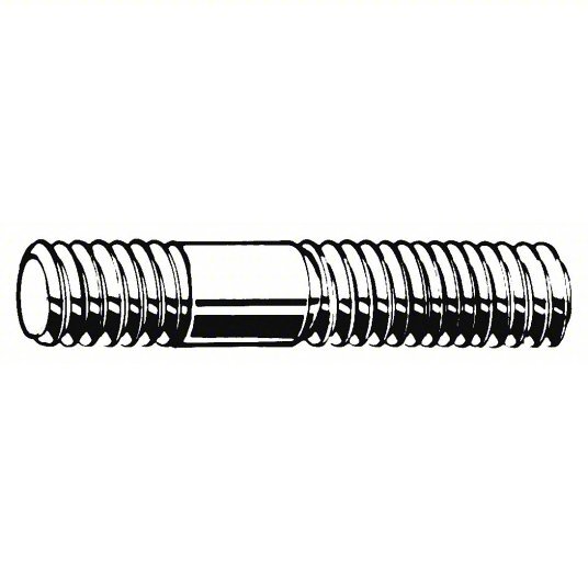 MSTDP14C53 DOUBLE-END THREADED STUD, STEEL, PLAIN, M14-2MM THREAD SIZE A, 53 MM LENGTH