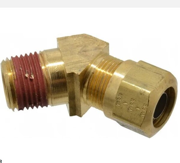 P.VS179PMT.8.8 1/2" T X 1/2" MNPT 45 DEG SWIVEL ELBOW BRASS