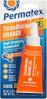 PERMATEX25835 PERMATEX 25835 HIGH STRENGTH REMOVABLE ORANGE GEL THREADLOCKER 35G