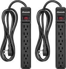 PS.2PK6.OUTLETSTRIP 2-PACK 6-OUTLET POWER STRIP SURGE PROTECTOR, 6FT LONG EXTENSION CORD