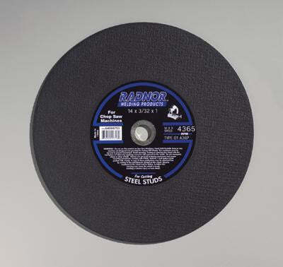 RAD64000753 RADNORADNOR 14" X 3/32" X 1" A36P ALUMINUM OXIDE REINFORCED TYPE 1 CUT OFF WHEEL FOR USE WITH CHOP