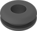 RG.9600K143 1-3/4" ID X 2-1/2" OD X 2" GROVE DIA X 1/8" GROOVE THK X 3/8" OVL HEIGHT RUBBER GROMMET