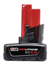 TOOL.MIL48.11.2440 MILWAUKEE 48-11-2440 M12 12V REDLITHIUM XC4.0 12V 4.0AH EXTENDED CAPACITY BATTERY PACK