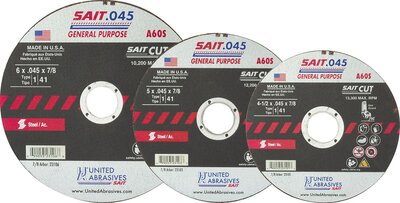 UA.23099 4" X .045 X 5/8" CUT-OFF WHEEL A60S TYPE 1 METAL FOR PORTABLE SAW