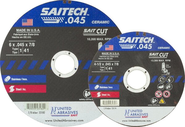 UA.23174 4-1/2" X .045 X 7/8" SAITECH CUT-OFF WHEEL TYPE 1