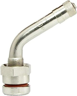 VAL.TR.545D CLAMP-IN VALVE STEM WITH 60 DEGREE BEND FOR ALUMINUM COMMERCIAL WHEEL. WITH A 9.7MM VALVE HOLE THAT