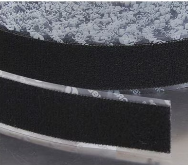 VEL.190984 LOOP-TYPE RECLOSABLE FASTENER WITH ACRYLIC ADHESIVE, BLACK, 1" X 75 FT.,