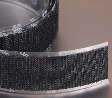 VEL.191051 HOOK-TYPE RECLOSABLE FASTENER WITH ACRYLIC ADHESIVE, BLACK, 1" X 75 FT., 1EA