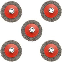 WB.AX.1018D AUPREX 5 PACK 4 INCH COARSE CRIMPED WIRE WHEEL BRUSH FOR ANGLE GRINDER WITH 5/8 INCH-11 THREADED ARB
