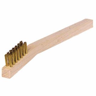 WE.44810 SMALL HAND SCRATCH BRUSHES, 7 1/2 IN, STRAIGHT BRASS WIRE, WOOD HANDLE