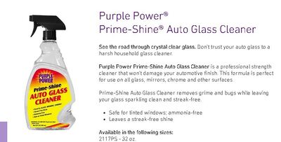 NOD.GLASSCLEANER2117PS 32OZ AUTO GLASS CLEANER 2117PS DROP PURPLE POWER PRIME-SHINE