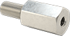 3/8&quot;-24 TO 1/4&quot;-28 THREAD SIZE 18-8 STAINLESS STEEL MALE-FEMALE HEX THREAD ADAPTER
