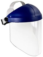 H8A SERIES RATCHET HEADGEAR WITH FACE SHIELD, THERMOPLASTIC/POLYCARBONATE, BLUE/CLEAR